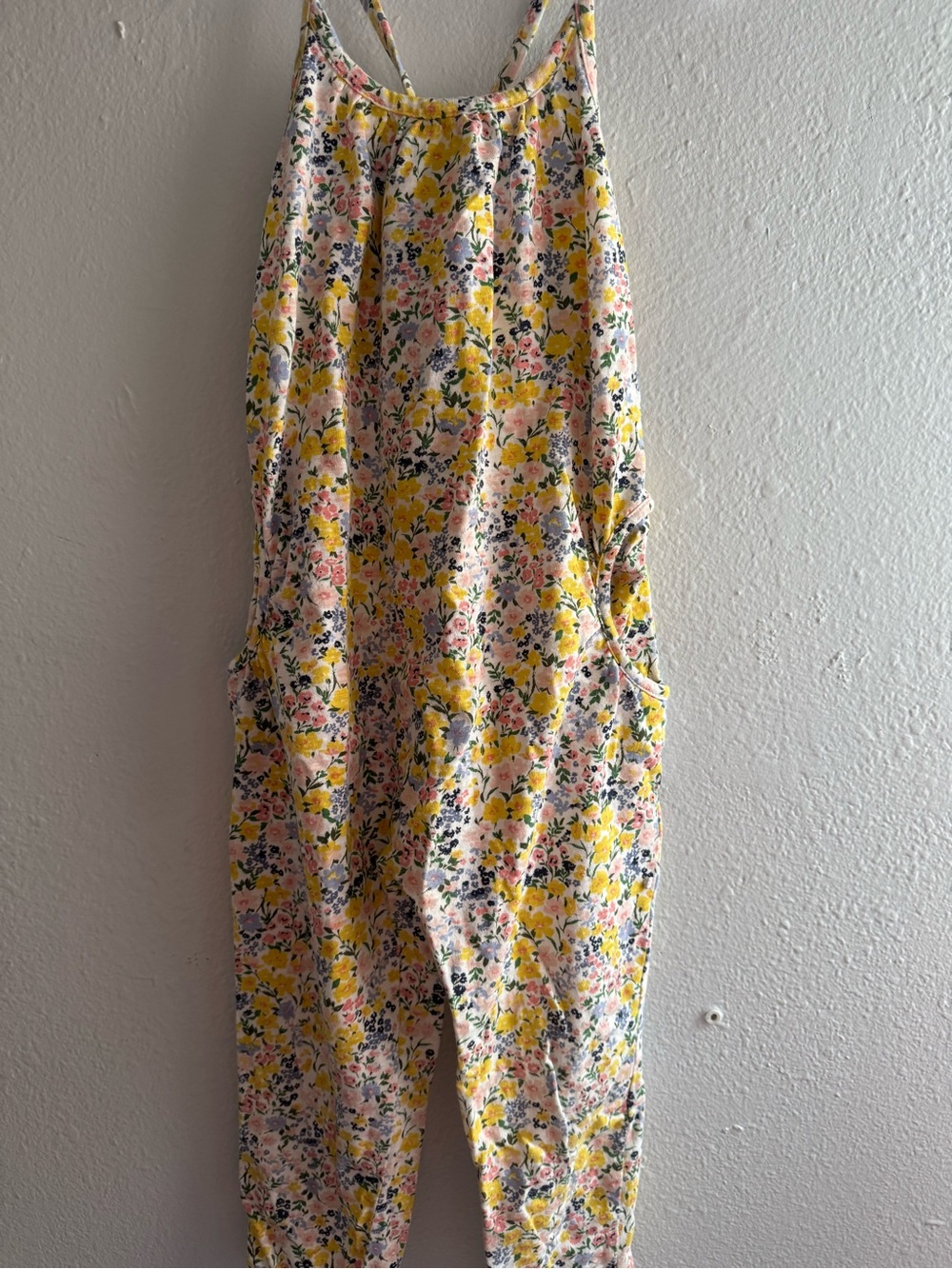 Old Navy Floral Spaghetti-Strap Dress in White, Yellow & Pink